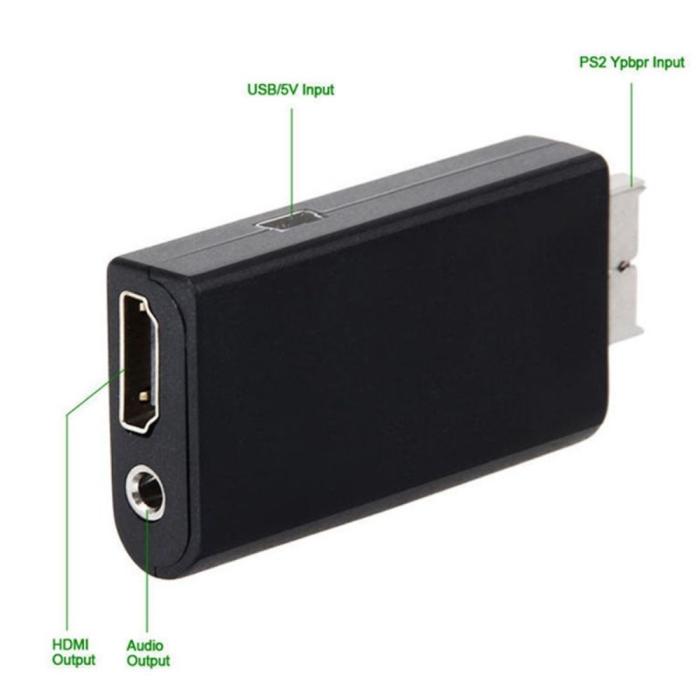 Bild 3, PS2 till HDMI Med AUX Adapter Svart