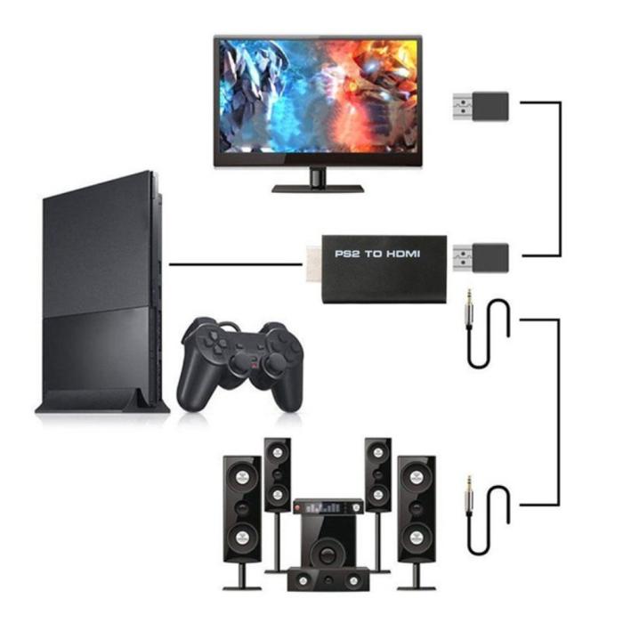 Bild 5, PS2 till HDMI Med AUX Adapter Svart