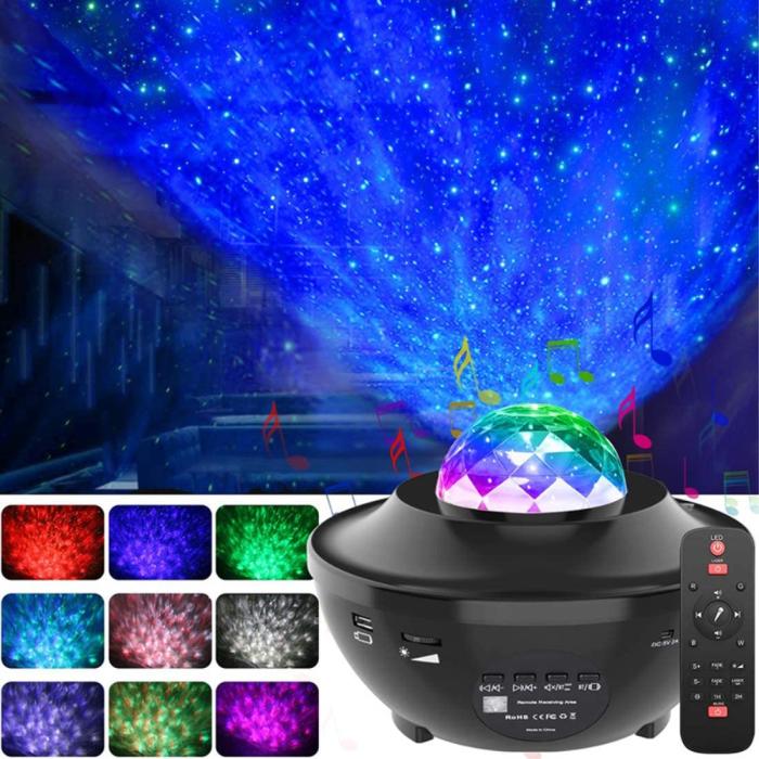 Bild 1, Galaxylampa / Stjärnprojektor LED Med Bluetooth Högtalare