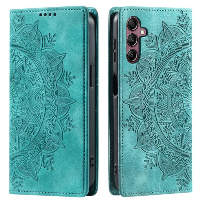 Bild 1, Samsung Galaxy A25 5G Fodral Flip Mandala Läder Grön