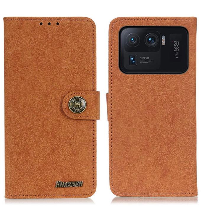 Bild 1, Xiaomi Mi 11 Ultra - KHAZNEH Split Läder Fodral - Brun