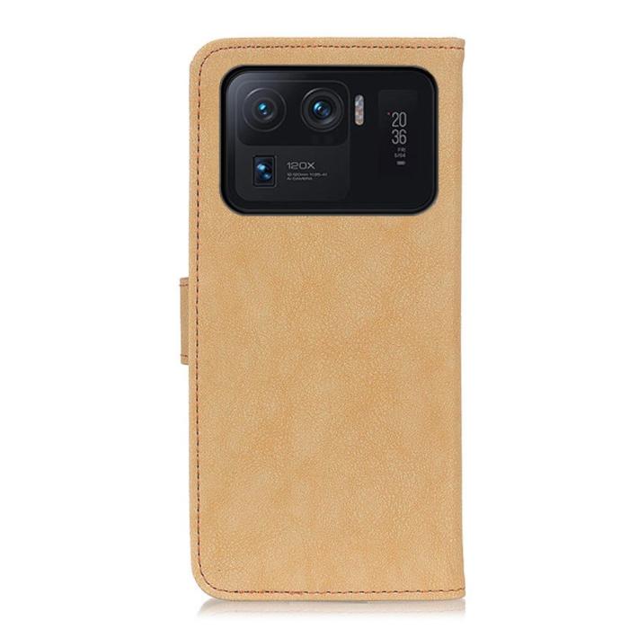 Bild 3, Xiaomi Mi 11 Ultra - KHAZNEH Split Läder Fodral - Beige