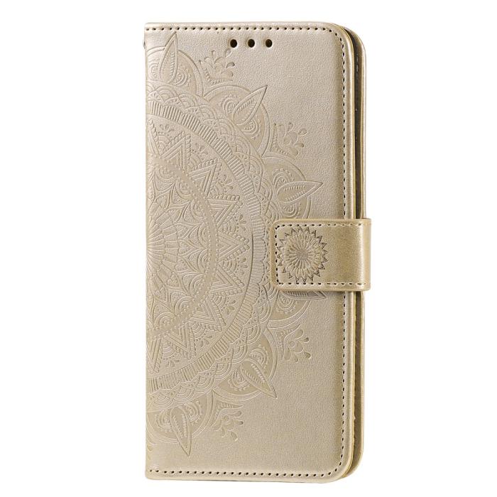 Bild 6, OnePlus Nord 2 5G - Mandala Läder Fodral - Guld