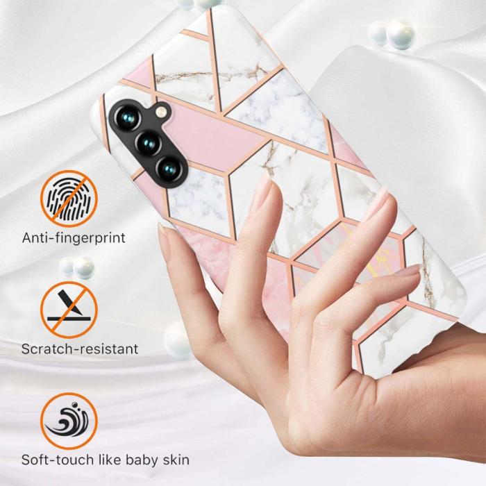 Bild 2, Samsung Galaxy A14 4G/5G Skal Marmor Rosa/Vit