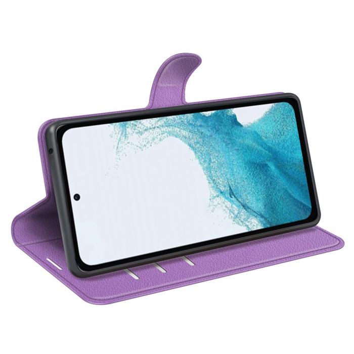 Bild 3, Samsung Galaxy A54 5G Fodral Litchi Läder Lila