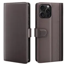 iPhone 16 Pro Max Fodral &Auml;kta L&auml;der Brun