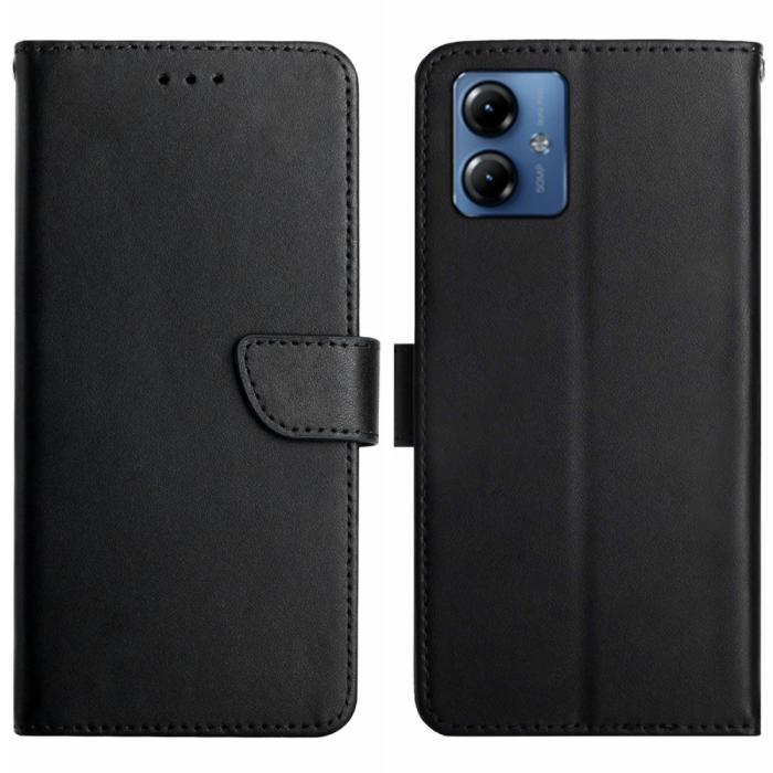 Bild 1, Motorola Moto G54 5G Fodral Äkta Läder Svart