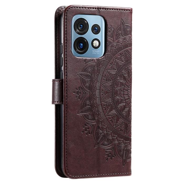 Bild 5, Motorola Edge 40 Pro 5G Fodral Mandala Läder Brun