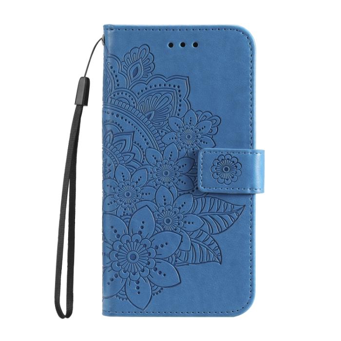 Bild 2, Samsung Galaxy S22 Fodral Mandala Blomma Blå