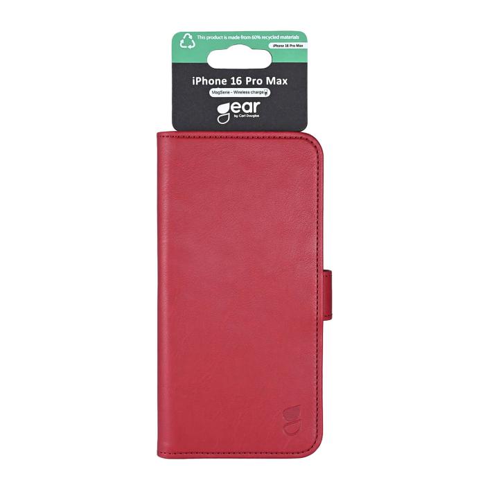 Bild 5, Gear iPhone 16 Pro Max Fodral MagSeries Läder Deep Red