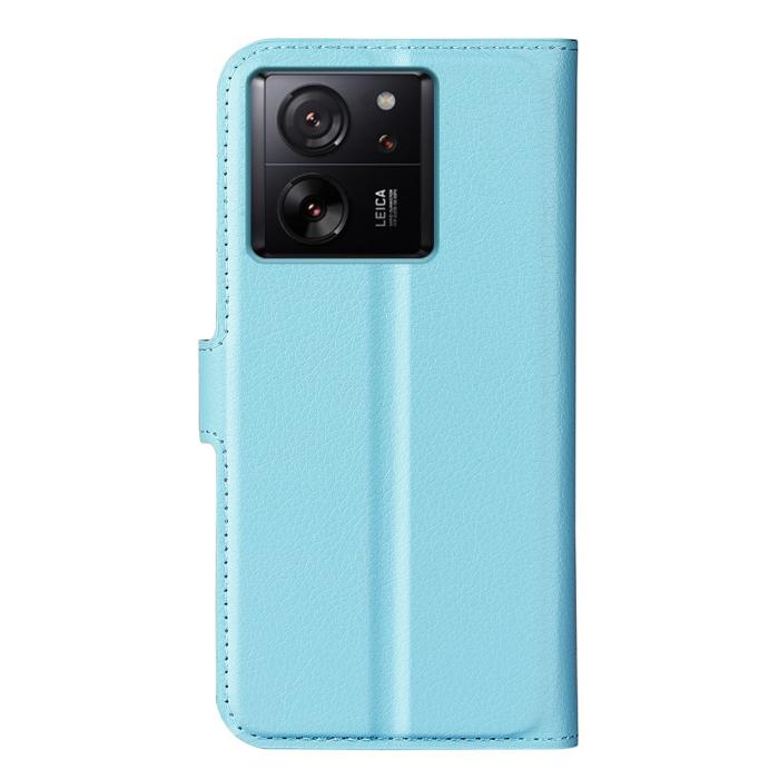 Bild 6, Xiaomi 13T / 13T Pro Fodral Litchi Läder Ljus Blå