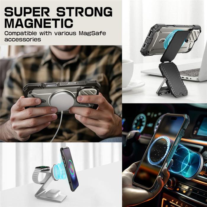 Bild 6, Supcase iPhone 16 Pro Skal MagSafe Unicorn Beetle XT Tigrey