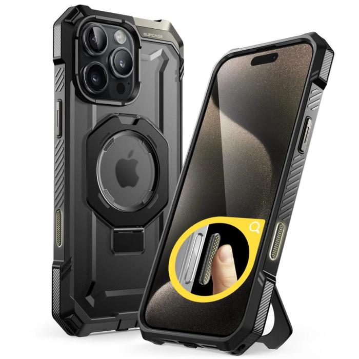 Bild 1, Supcase iPhone 16 Pro Skal MagSafe Unicorn Beetle Grip Svart