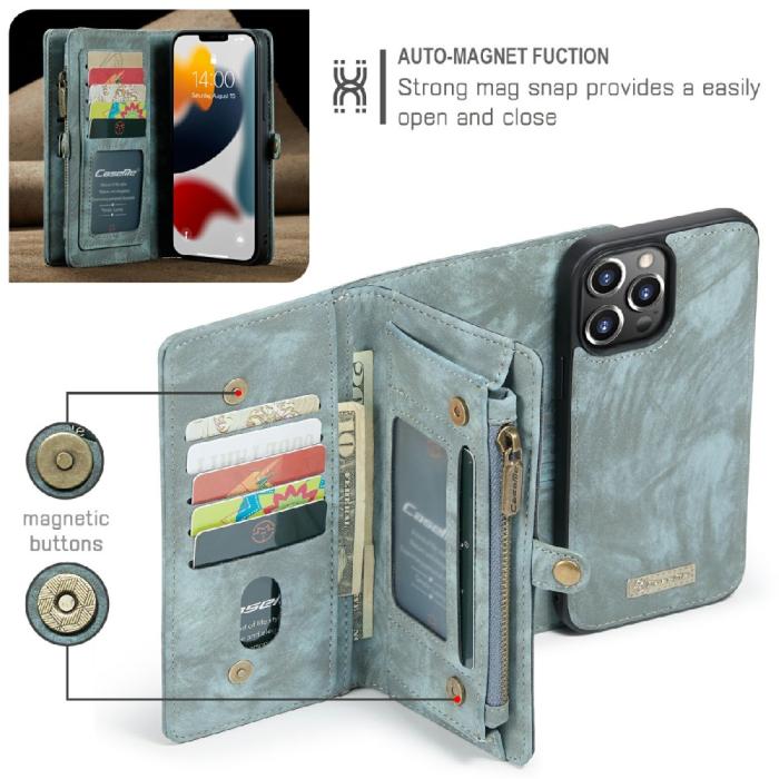 Bild 4, CASEME iPhone 13 Pro Max Fodral/Skal Magnet 2in1 Multifunktionell Blå