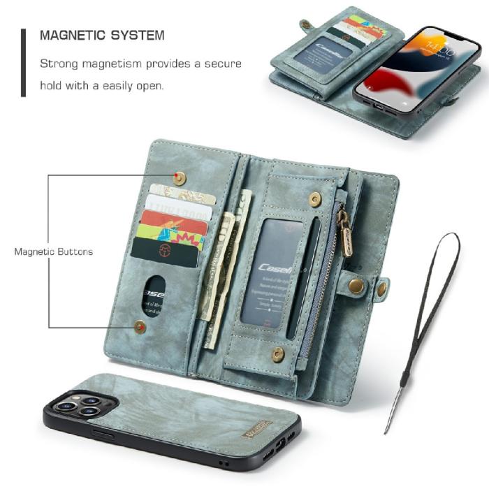 Bild 6, CASEME iPhone 13 Pro Max Fodral/Skal Magnet 2in1 Multifunktionell Blå