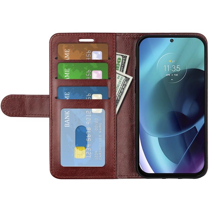 Bild 5, Motorola Moto G71 Fodral Crazy Horse Brun