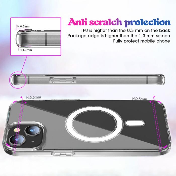 Bild 3, iPhone 15 Plus Skal MagSafe Hybrid Transparent