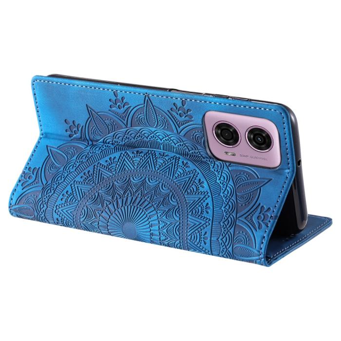 Bild 3, Motorola Moto G04 4G/G24 4G Fodral Filp Mandala Blå