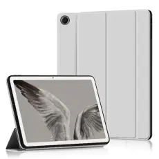 Google Pixel Tablet Fodral Tri-Fold L&auml;der Gr&aring;