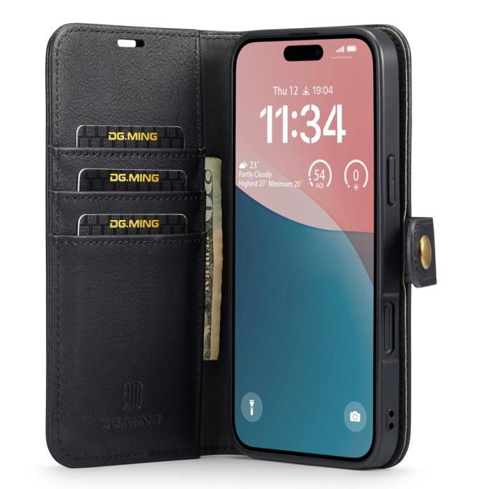 Bild 2, DG.MING iPhone 16 Fodral 2in1 Magnet Svart
