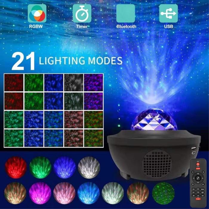 Bild 4, Galaxylampa / Stjärnprojektor LED Med Bluetooth Högtalare