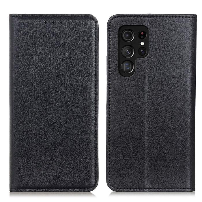 Bild 1, KHAZNEH Galaxy S23 Ultra Flip Fodral Split Läder Svart
