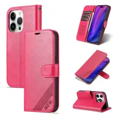 AZNS iPhone 15 Pro Fodral L&auml;der Rosar&ouml;d