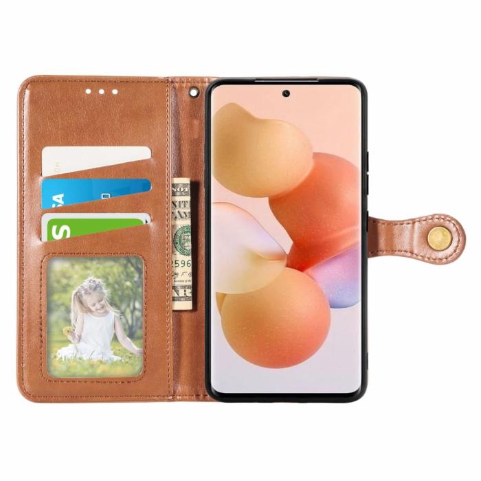 Bild 2, Xiaomi 12T / 12T Pro Fodral Magnetisk Mässing Brun