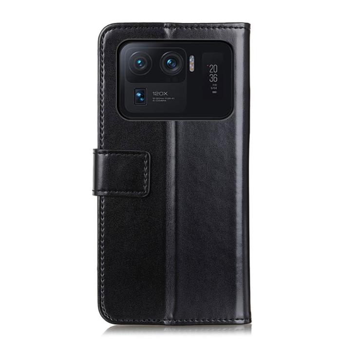 Bild 2, Xiaomi Mi 11 Ultra - Tri-Color Läder Fodral - Svart
