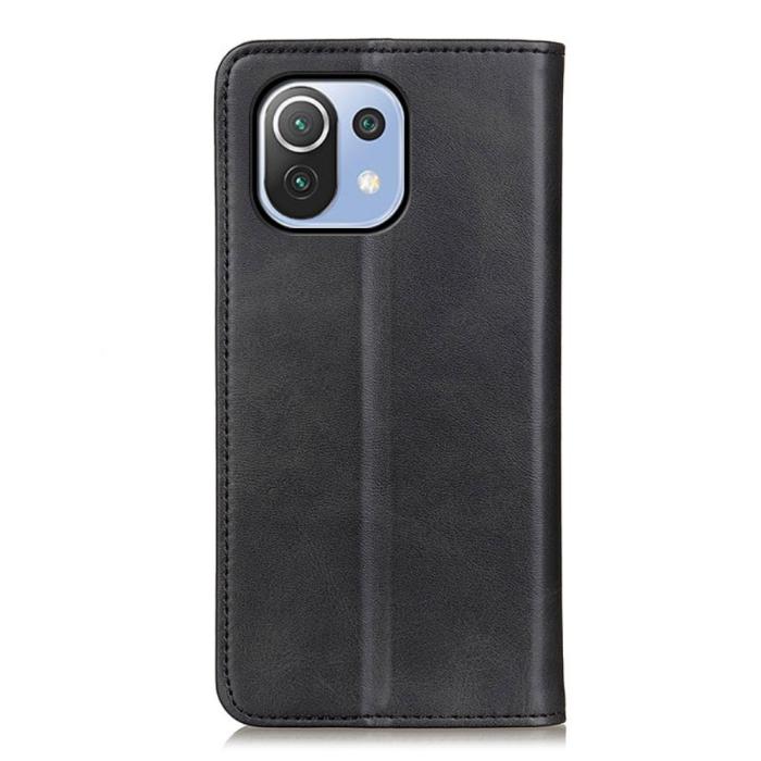 Bild 2, Xiaomi Mi 11 Lite - Split Läder Flip Fodral - Svart