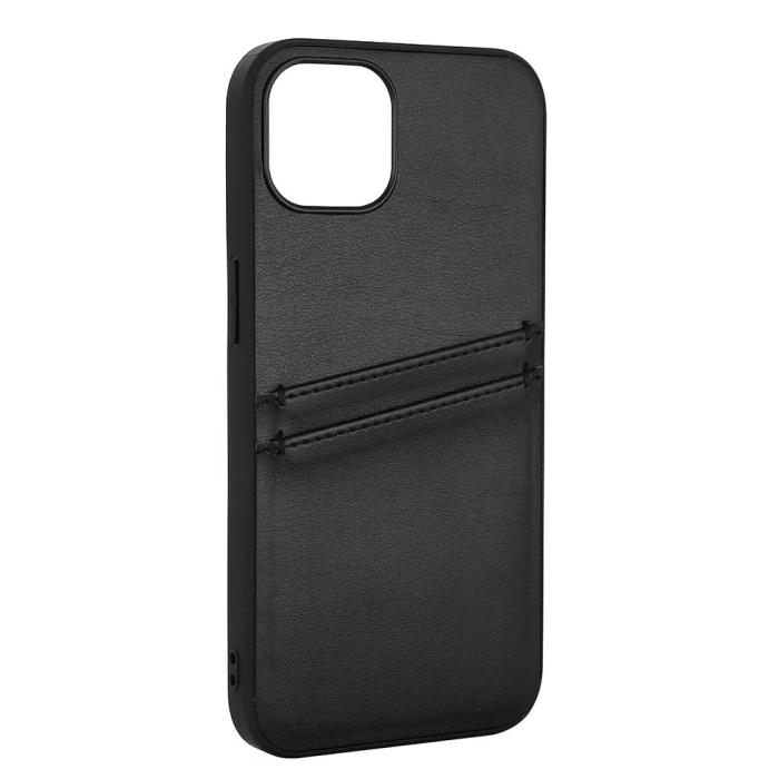 Bild 3, Buffalo iPhone 13 Skal Läder Med 2 Kortfack Svart