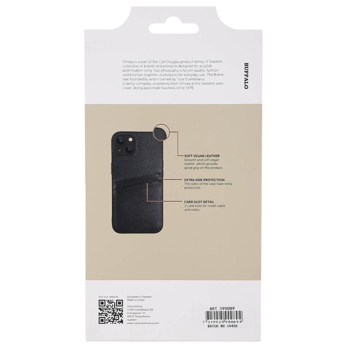 Bild 4, Buffalo iPhone 13 Skal Läder Med 2 Kortfack Svart