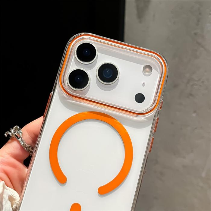 Bild 5, iPhone 17 Pro Max Skal MagSafe Transparent / Orange