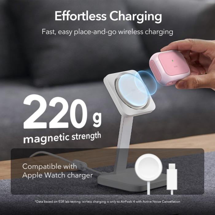 Bild 3, ESR AirPods 4 Skal MagSafe Orbit HaloLock Rosa