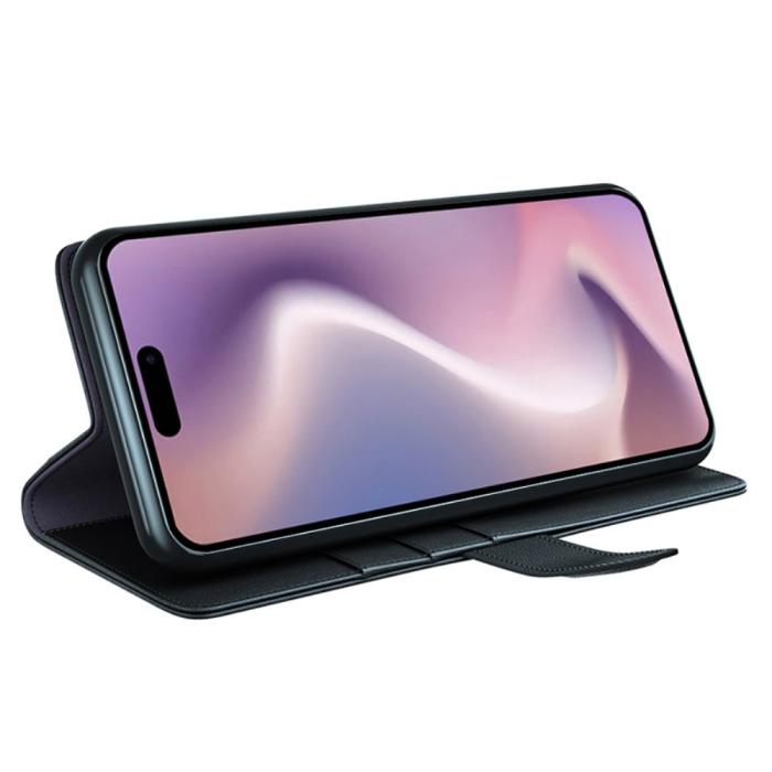 Bild 3, iPhone 16 Pro Max Fodral Äkta Läder Svart