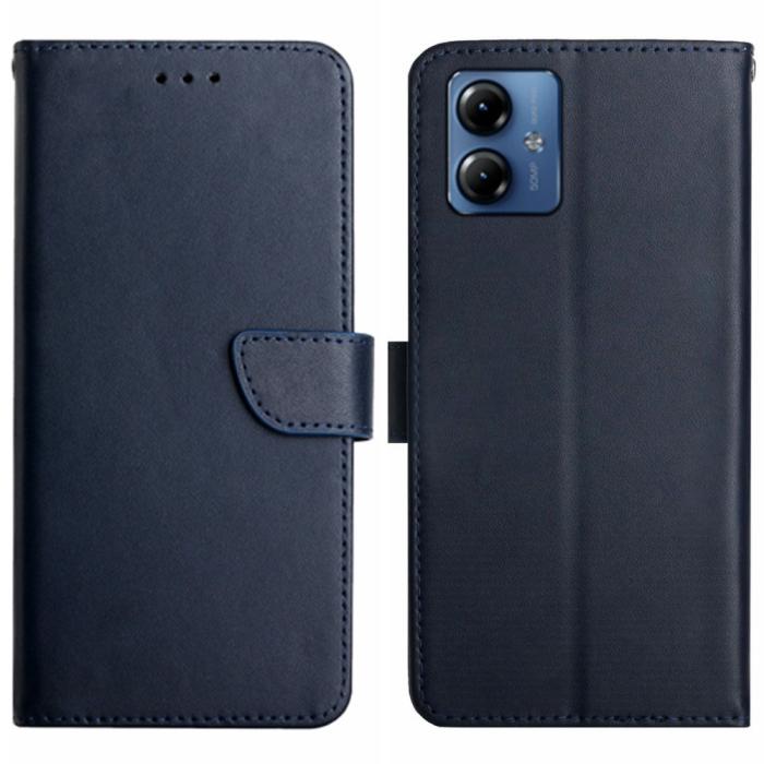 Bild 1, Motorola Moto G54 5G Fodral Äkta Läder Blå