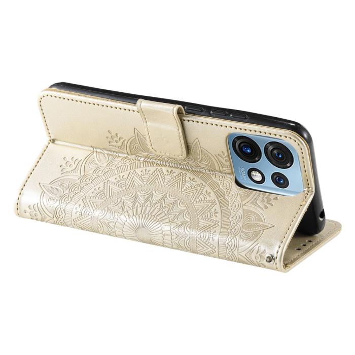 Bild 4, Motorola Edge 40 Pro 5G Fodral Mandala Läder Guld