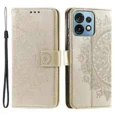 Motorola Edge 40 Pro 5G Fodral Mandala L&auml;der Guld