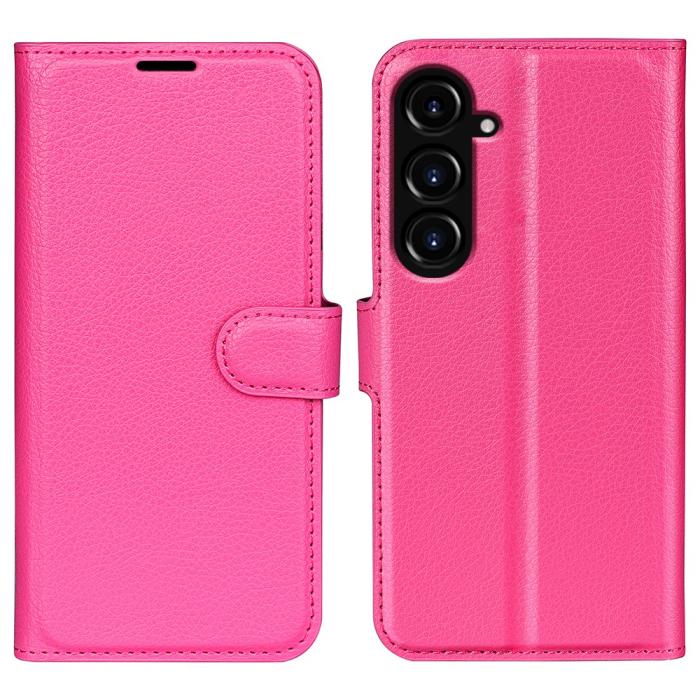Bild 1, Samsung Galaxy S23 FE Fodral Litchi Textur Rosa