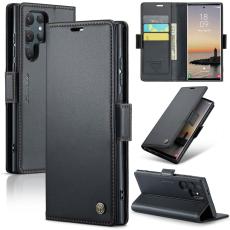 CASEME Galaxy S25 Ultra Fodral RFID Slim L&auml;der Svart