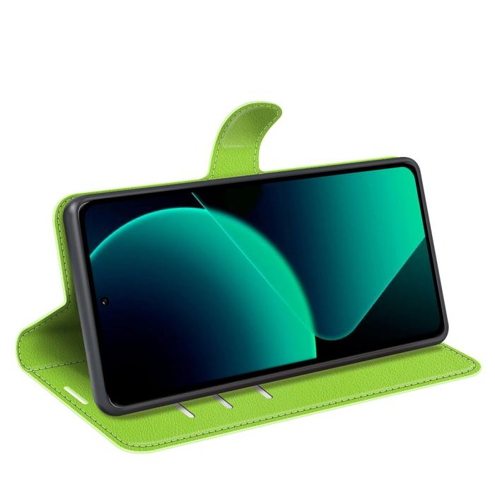 Bild 3, Xiaomi 13T / 13T Pro Fodral Litchi Läder Grön
