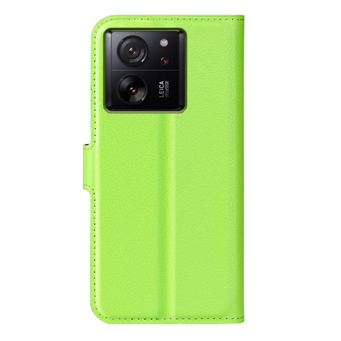 Bild 6, Xiaomi 13T / 13T Pro Fodral Litchi Läder Grön