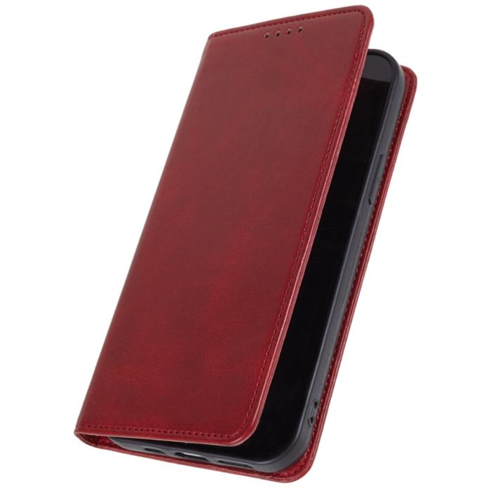 Bild 5, iPhone 15 Fodral Flip Läder Röd