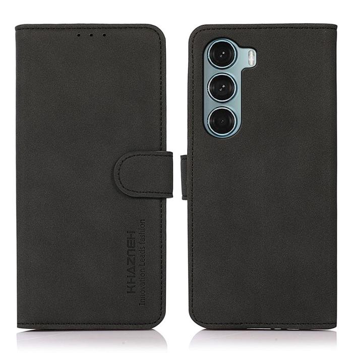 Bild 1, KHAZNEH Motorola Moto G200 Fodral Retro Läder Svart