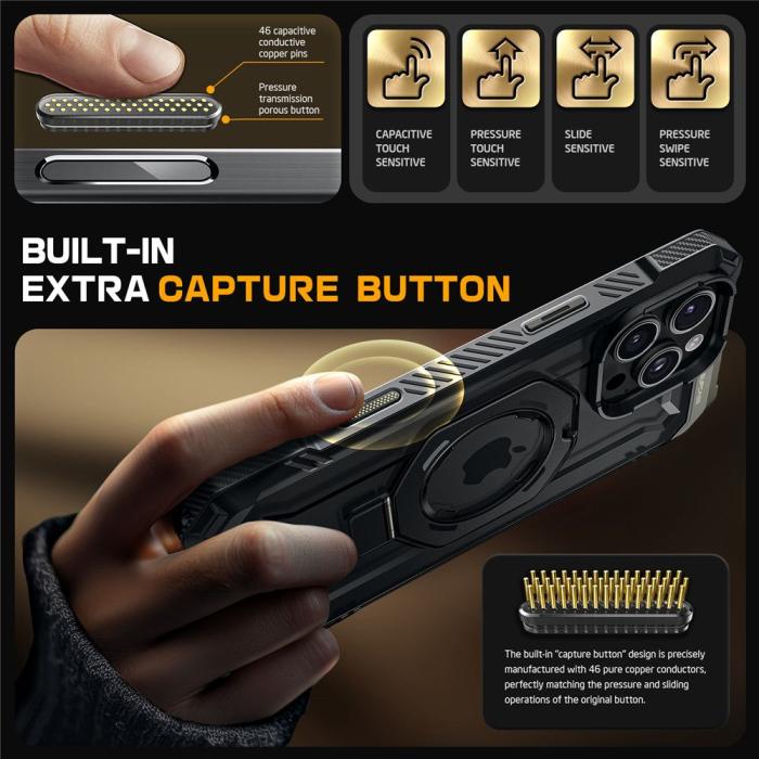 Bild 3, Supcase iPhone 16 Pro Skal MagSafe Unicorn Beetle Grip Svart