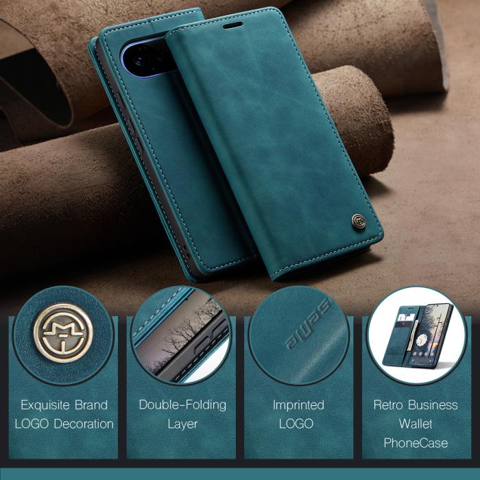 Bild 4, CASEME Google Pixel 11 Pro XL Fodral RFID Läder Blå