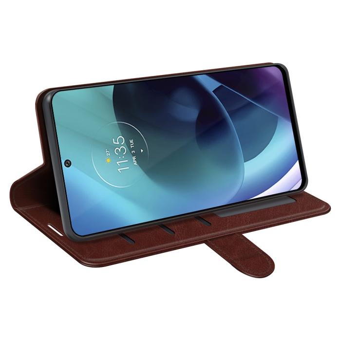 Bild 6, Motorola Moto G71 Fodral Crazy Horse Brun