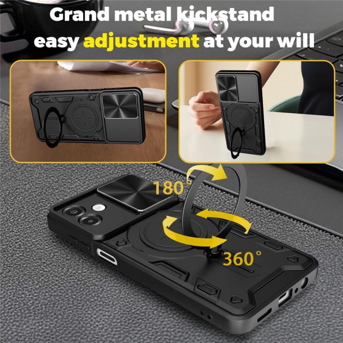 Bild 3, Samsung Galaxy A07 4G Skal CamShield Kickstand Hybrid Svart