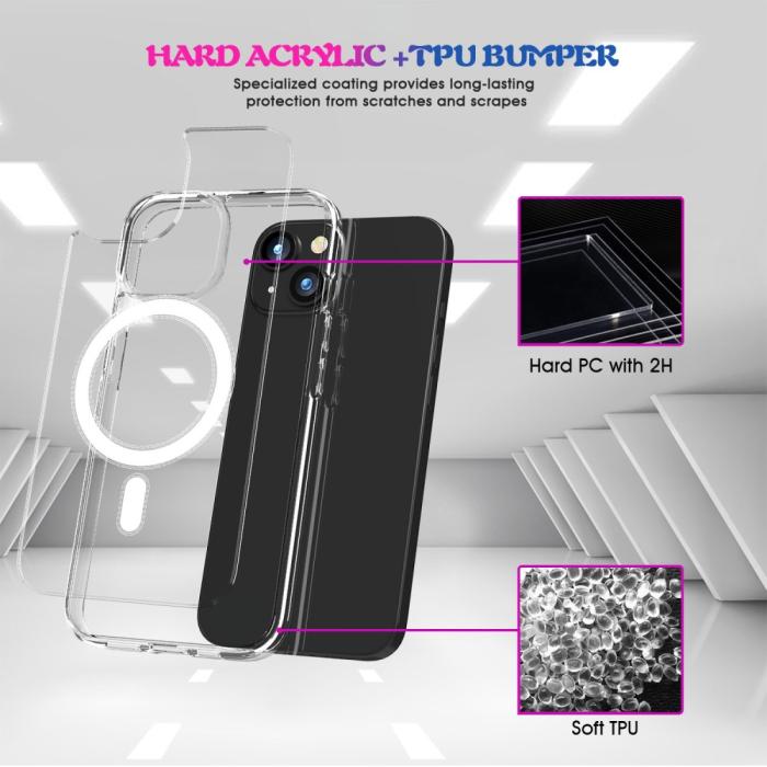 Bild 4, iPhone 15 Plus Skal MagSafe Hybrid Transparent