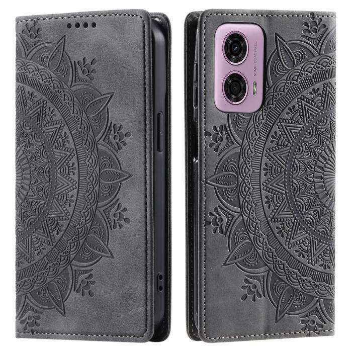 Bild 1, Motorola Moto G04 4G/G24 4G Fodral Filp Mandala Grå